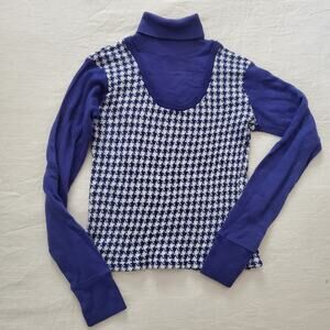 Vintage 70s Houndstooth Turtleneck 5t/6